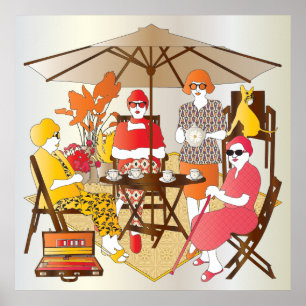 Affiches Mah Jongg Tea Party