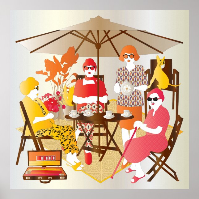 Affiches Mah Jongg Tea Party (Devant)