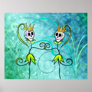 Affiches Mai Fleurs Sugar Skull Poster/Imprimer