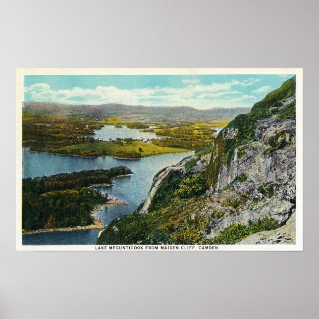Affiches Maiden Cliff View of Lake Megunticook (Devant)