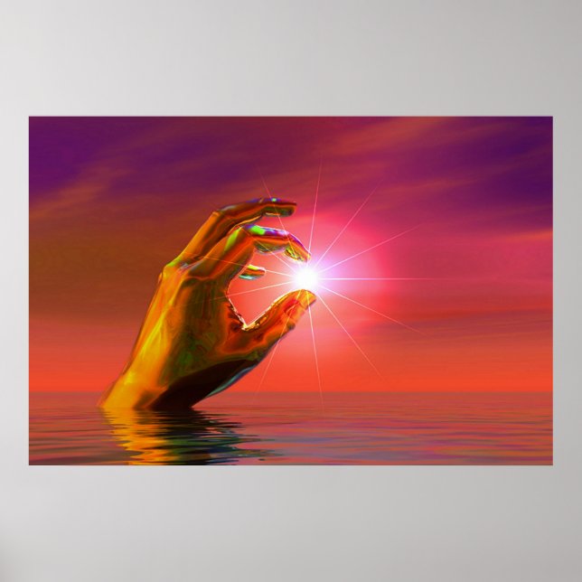 Affiches Main de Dieu tenant le soleil (Devant)