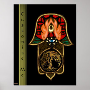 Affiches Main de Hamsa feat : Arbre de vie