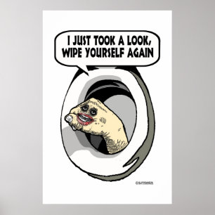 Affiches Main de marionnette dans la toilette