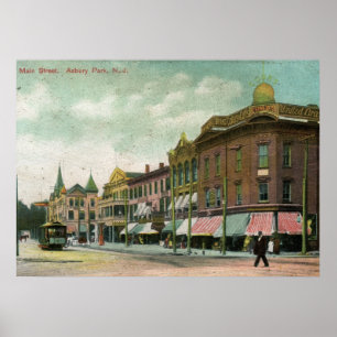 Affiches Main St., Asbury Park, NJ 1906 Vintage
