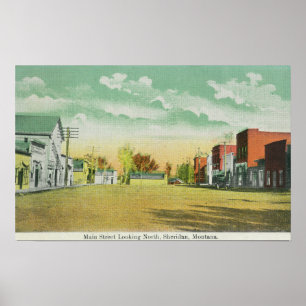 Affiches Main Street Look North Sheridan, MT