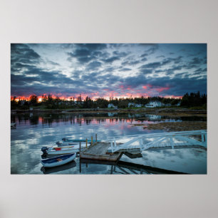 Affiches Maine, Newagen, port au coucher du soleil 2 2