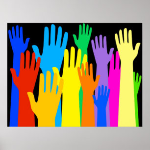 Affiches Mains colorées