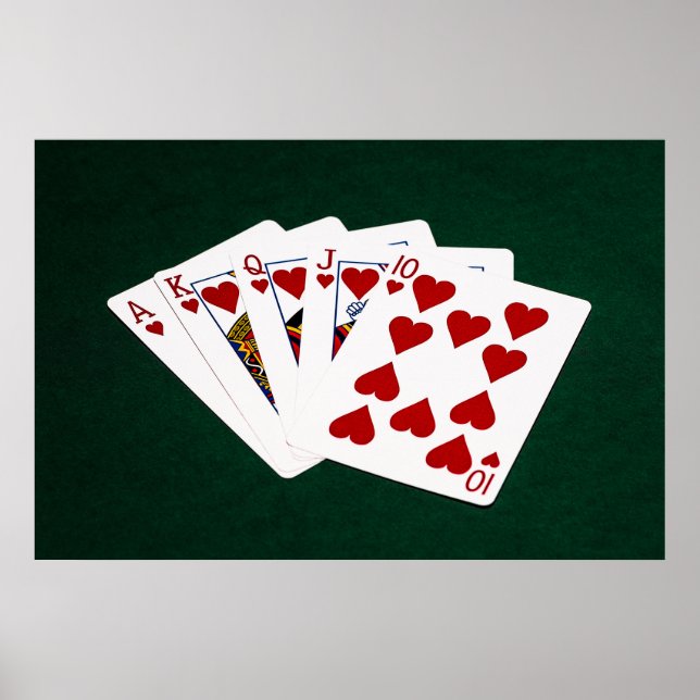 Affiches Mains de poker - Brosse royale - Coeur (Devant)