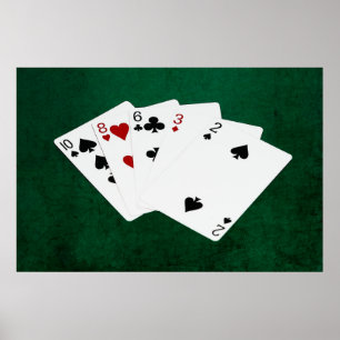 Affiches Mains de poker - Carte haute - Dix