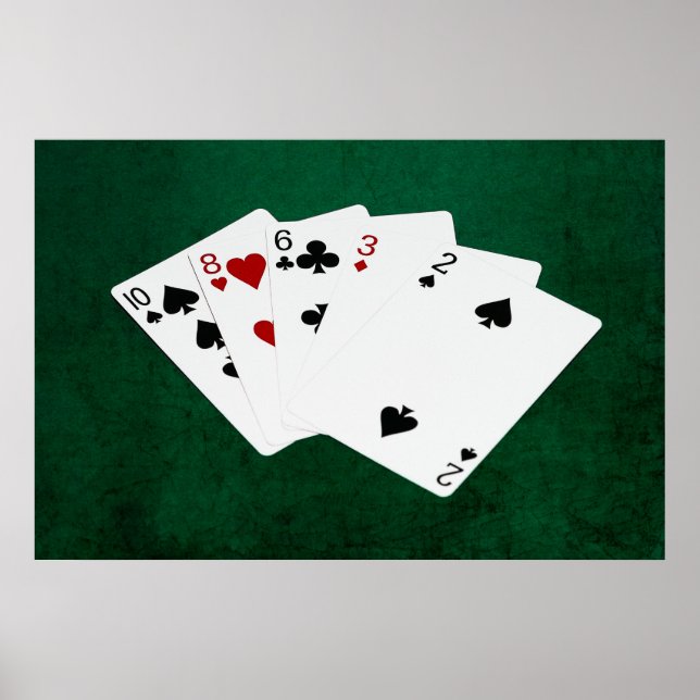 Affiches Mains de poker - Carte haute - Dix (Devant)
