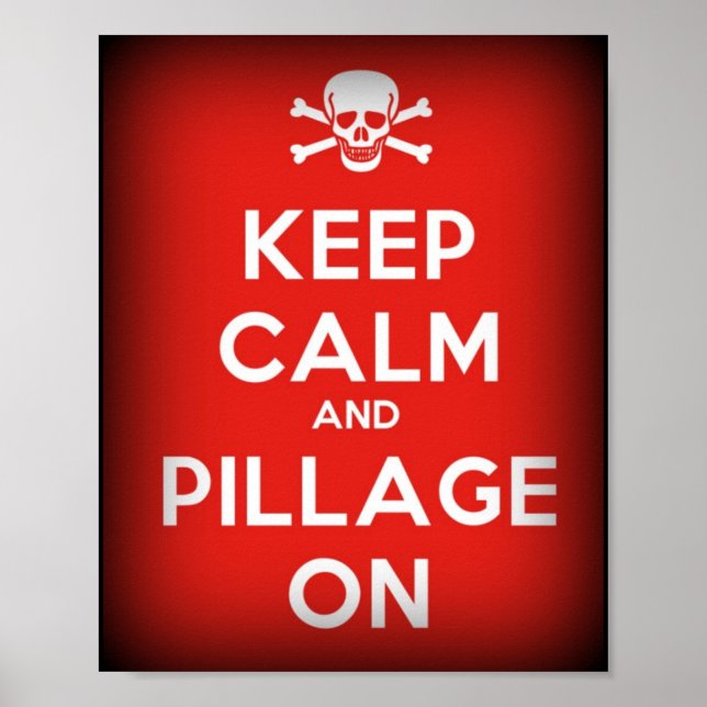 Affiches Maintenir Le Pillage Calme Sur L'Affiche Pirate (Devant)