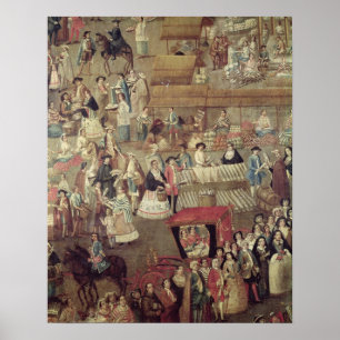 Affiches Maire de plaza au Mexique, détail du marché