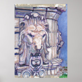 Affiches Maison Blanche Bâtiment Tête Lion