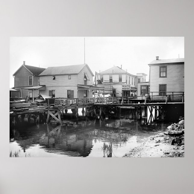 Affiches Maison Blanche sur Jamaica Bay, New York, années 1 (Devant)