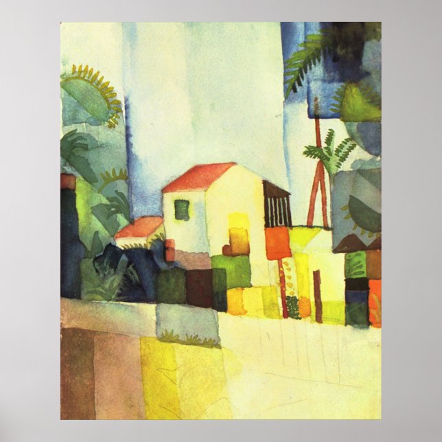 Affiches Maison lumineuse par August Macke (Devant)