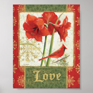 Affiches Maison pour l'amour d'amaryllis de Noël