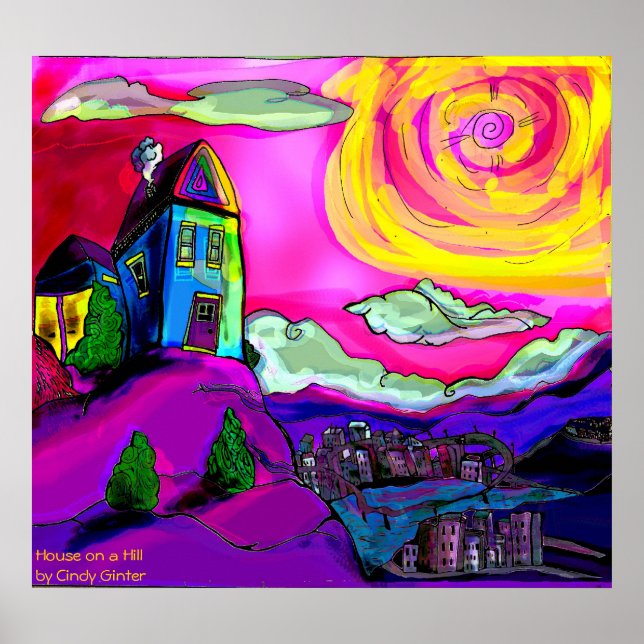 Affiches maison sur la colline (Devant)