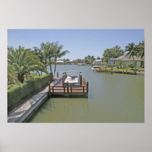 Affiches Maisons et quais sur le canal Marco Island Floride