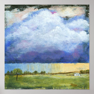 Affiches Majesté Art Abstrait Paysage Maison Peinture