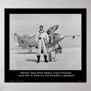 Affiches Major Cecil Powell, pilote d'essai de la NASA