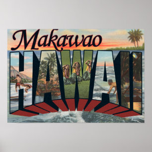 Affiches Makawao, Hawaï - grandes scènes de lettre
