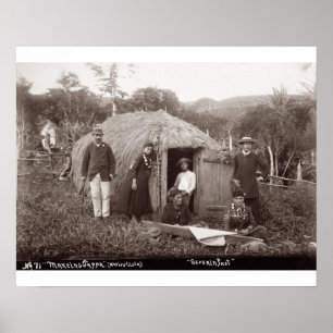 Affiches Making Tappa, un tissu natif, c.1875 (photo sépia)