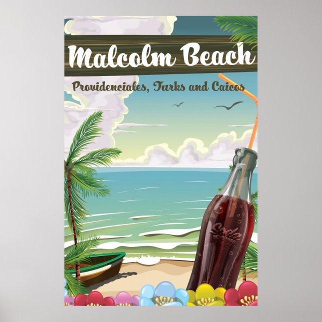 Affiches Malcolm Beach, Providenciales, Turks and Caicos (Devant)