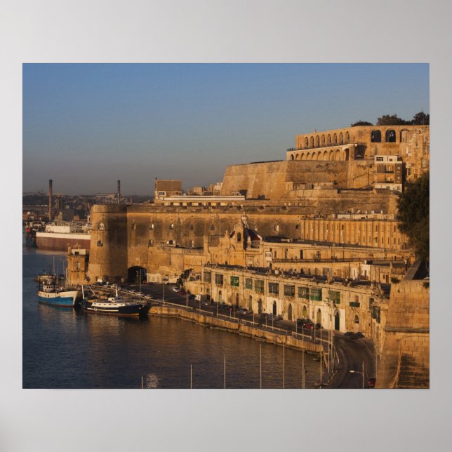 Affiches Malte, La Valette, vue du port depuis Lower Barrak (Devant)