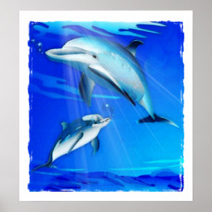 Affiches Maman et bébé dauphin
