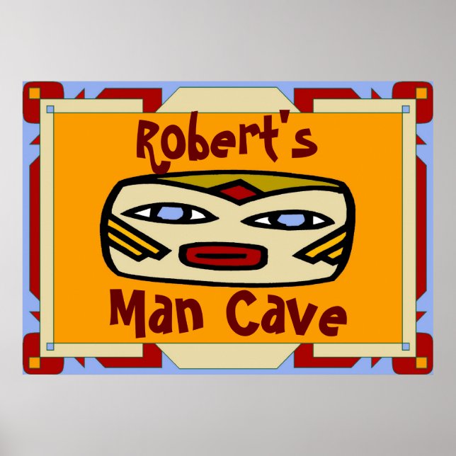 Affiches Man Cave Sign (modifier le nom) (Devant)