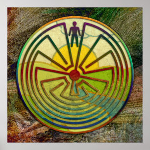 Affiches MAN IN THE MAZE paysage + votre arrière - plan