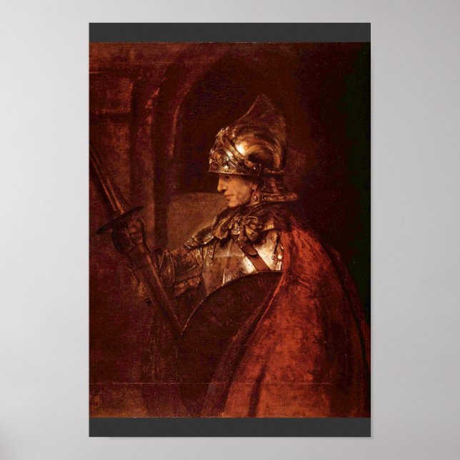 Affiches Man With Arms (Alexander The Great) By Rembrandt (Devant)