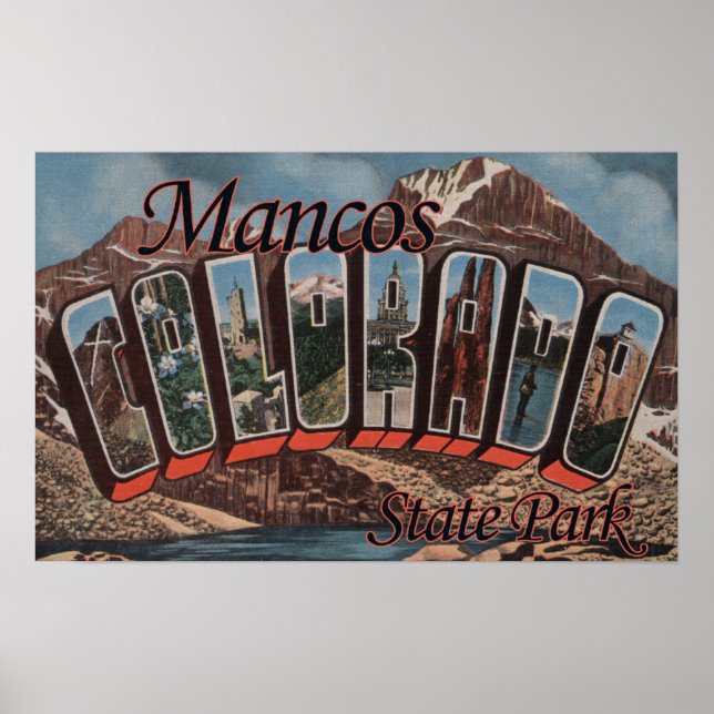 Affiches Mancos State Park, Colorado - Grandes Lettres (Devant)