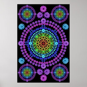 AFFICHES MANDALA 1 D'ARC-EN-CIEL