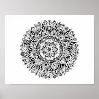 Affiches Mandala à fleurs avec semence de vie