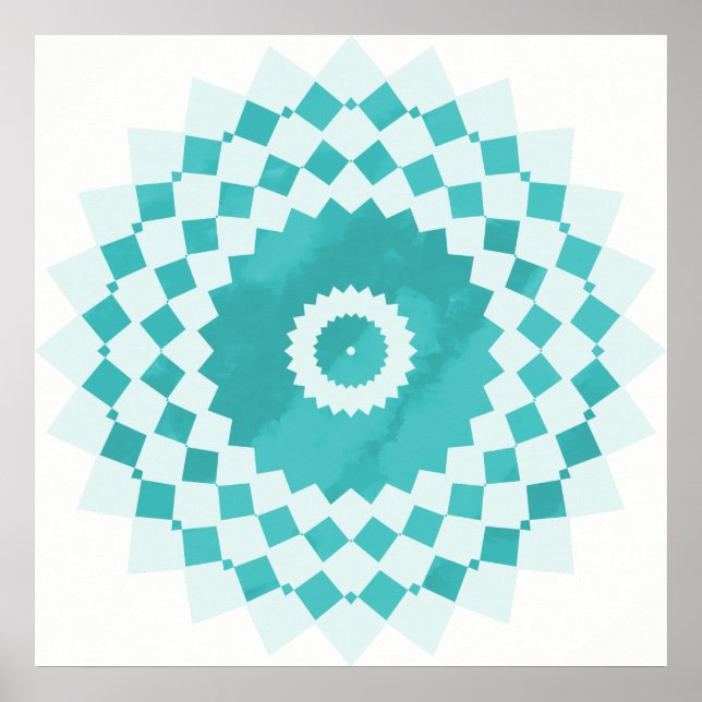 Affiches Mandala Blue Turquoise Sky Motif (Devant)