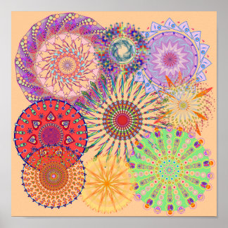 Affiches Mandala Collage Trois