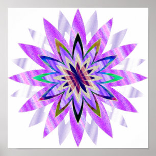 Affiches Mandala Damask Lotus Flower Art élégant