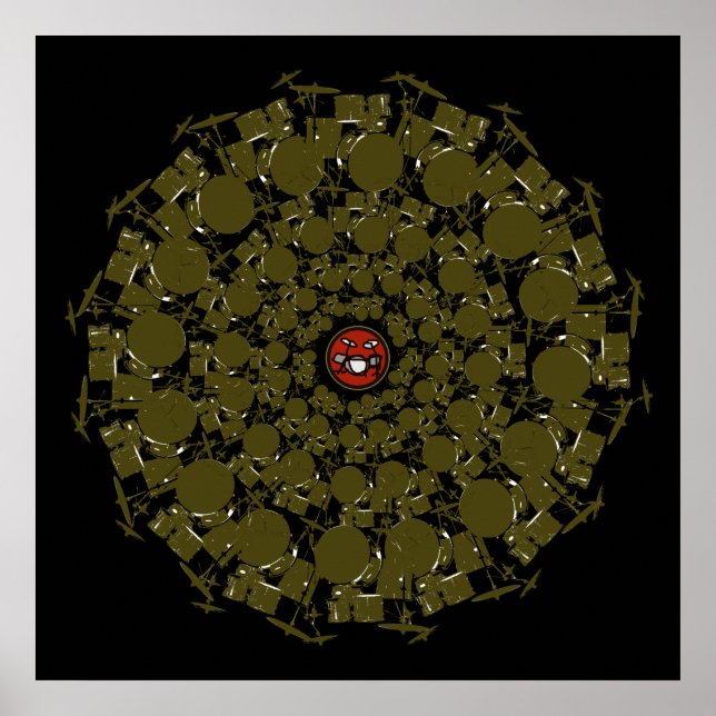 Affiches mandala de batterie (Devant)