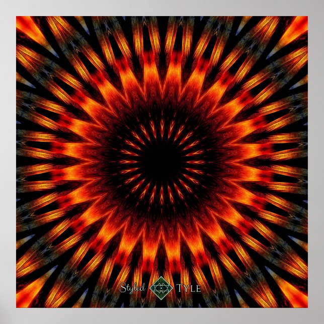 Affiches Mandala de coucher de soleil (Devant)