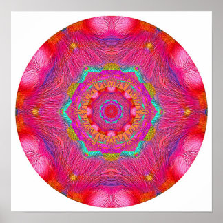Affiches Mandala en cristal rose
