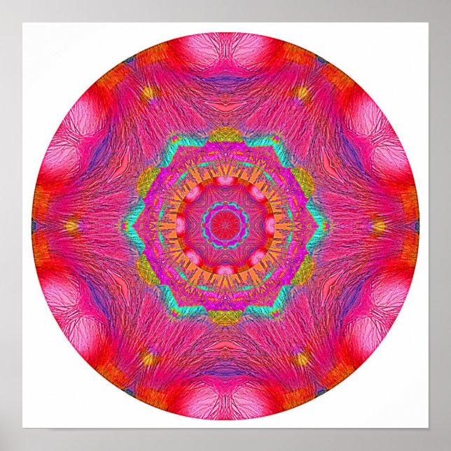 Affiches Mandala en cristal rose (Devant)