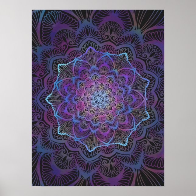 Affiches Mandala Mystic Bloom (Devant)