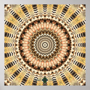 Affiches Mandala Ondulations Dorées