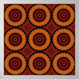 Affiches Mandala orange et jaune