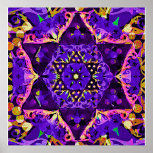 Affiches Mandala pourpre d'étoile