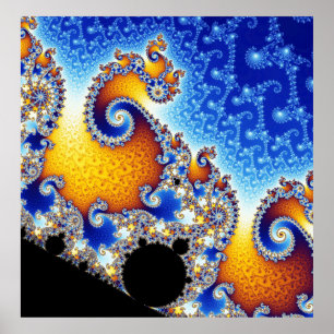 Affiches Mandelbrot Set Satellite Double Spiral Fractal