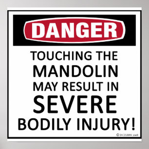 Affiches Mandoline de danger