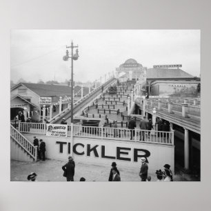 Affiches Manège de Parc d'Attractions, 1915. Photo Vintage