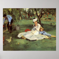 Manet Impressionniste Français Famille Jardin Pein